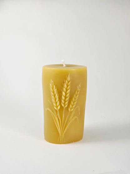Wheat Pillar | Beeswax Candle