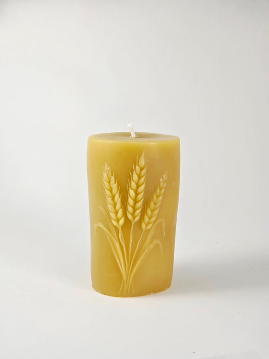 Wheat Pillar | Beeswax Candle