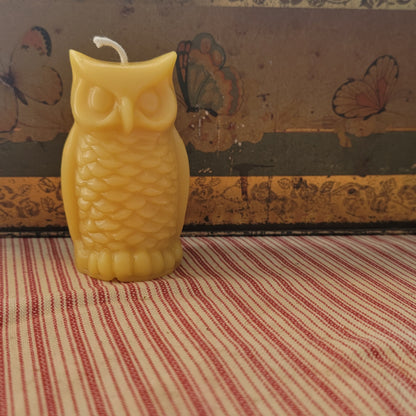 Horned Owl Beeswax Candle