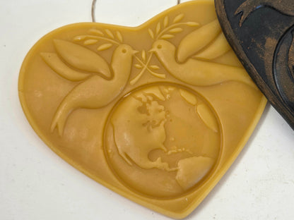 Peace on Earth Heart | Beeswax Ornament