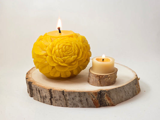 David's Rose | Floral Beeswax Candle