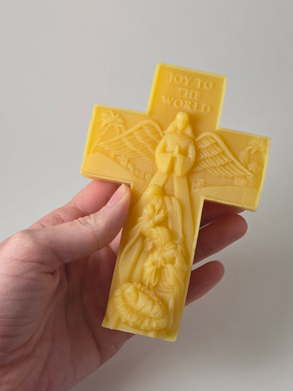 Joy to the World Cross | Beeswax Figurine