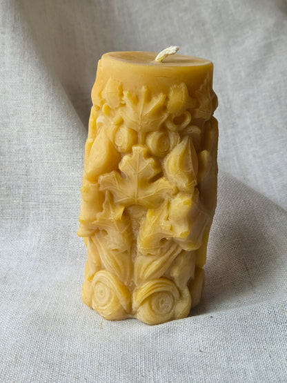 Oh Canada - Maple Leaf Pillar | Beeswax Candle