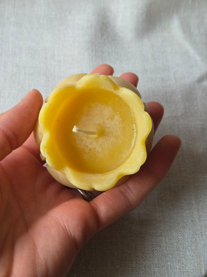 Amish Carved Flower | Floral Beeswax Candle