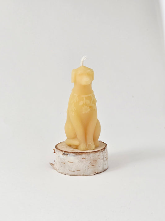 Floral Dog | Beeswax Candle