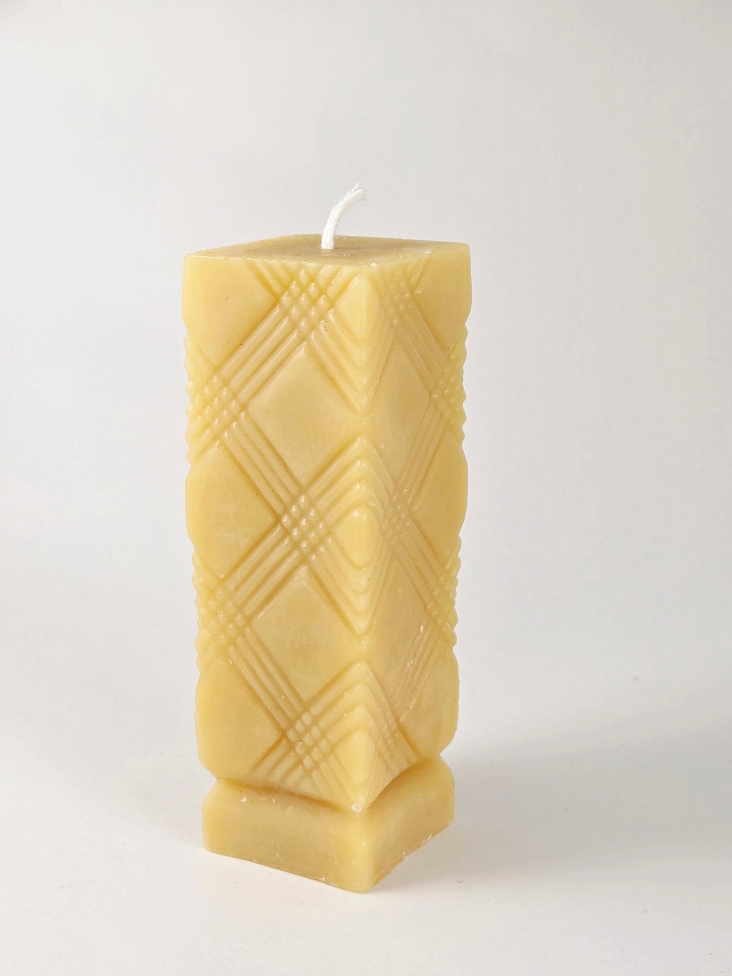 Plaid Pillar | Beeswax Candle