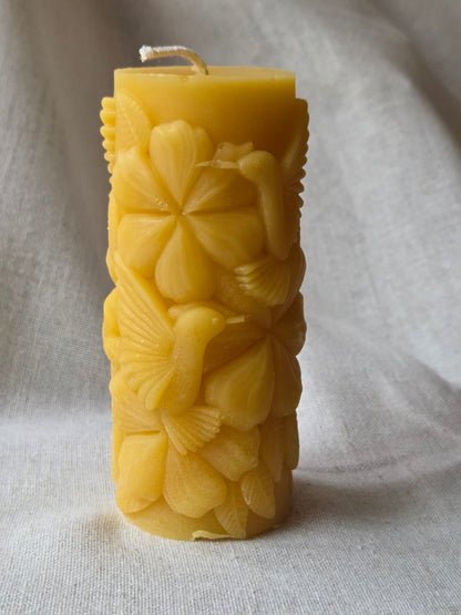 Hummingbird Pillar | Beeswax Candle