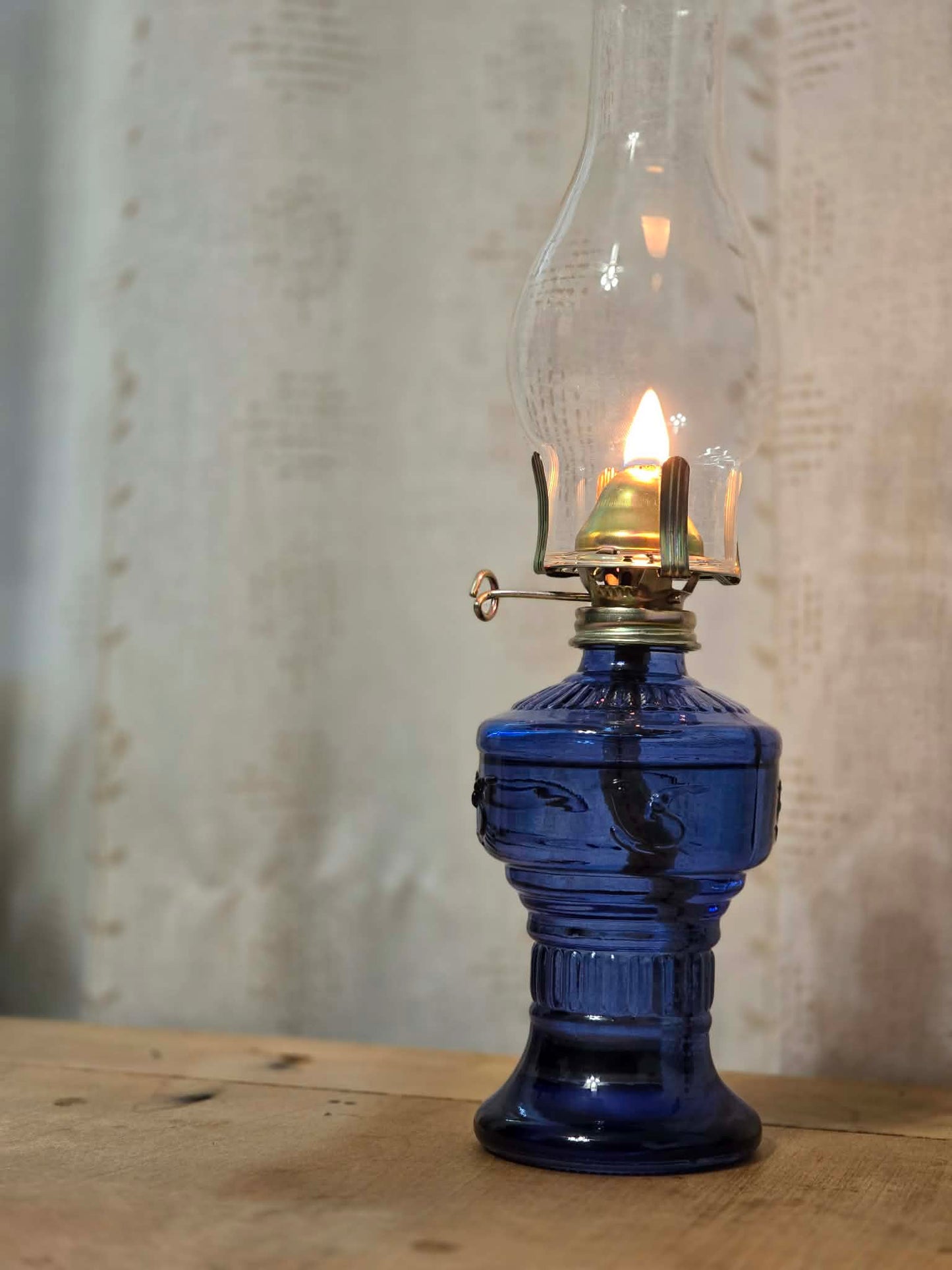 Birds of Promise Glass Kerosene Lamp