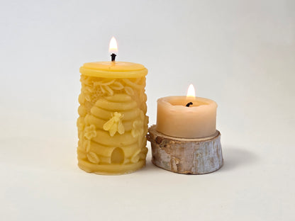 Humming Hives Pillar | Beeswax Candle