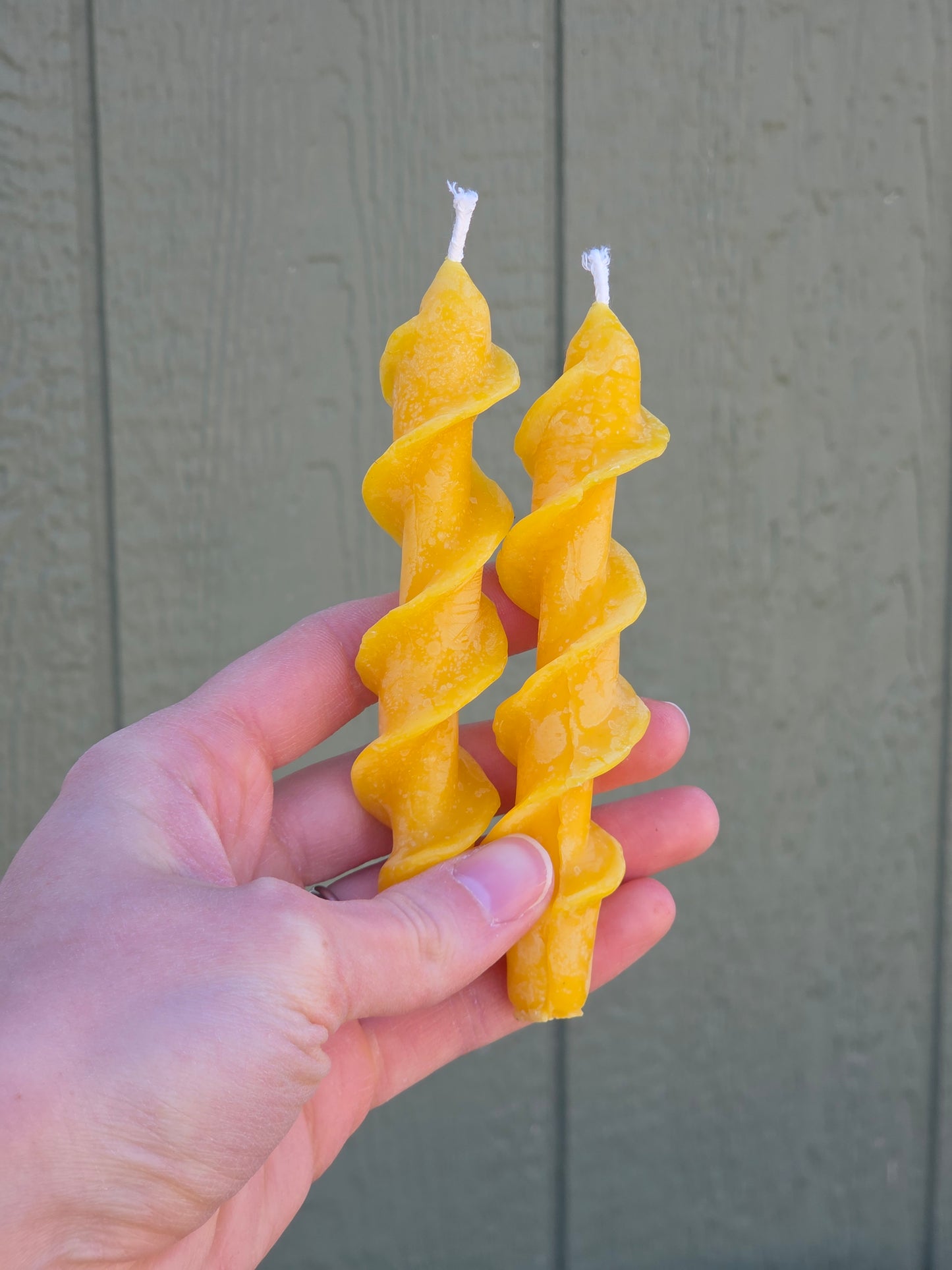 Swirl Bees Mini Taper - Set of 2 | Beeswax Candles