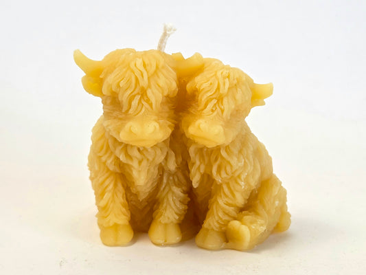 Bovine Besties | Beeswax Highland Cow Candle