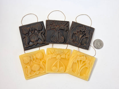 Vintage Floral Squares - 3 Designs | Beeswax Ornaments