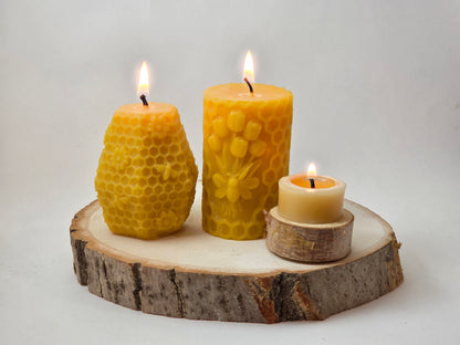 Geo Hive | Beeswax Candle