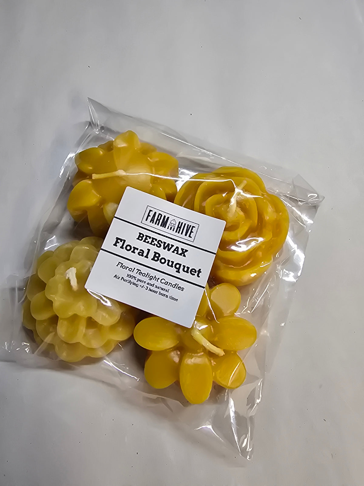 Flower Tea Lights Assortment - Set of 4 | Floral Beeswax Candles