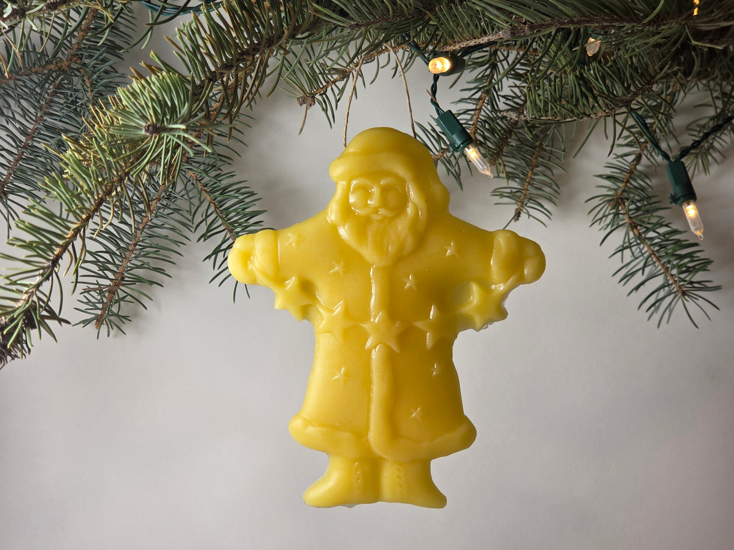 Santa with Star Garland | Beeswax Ornament