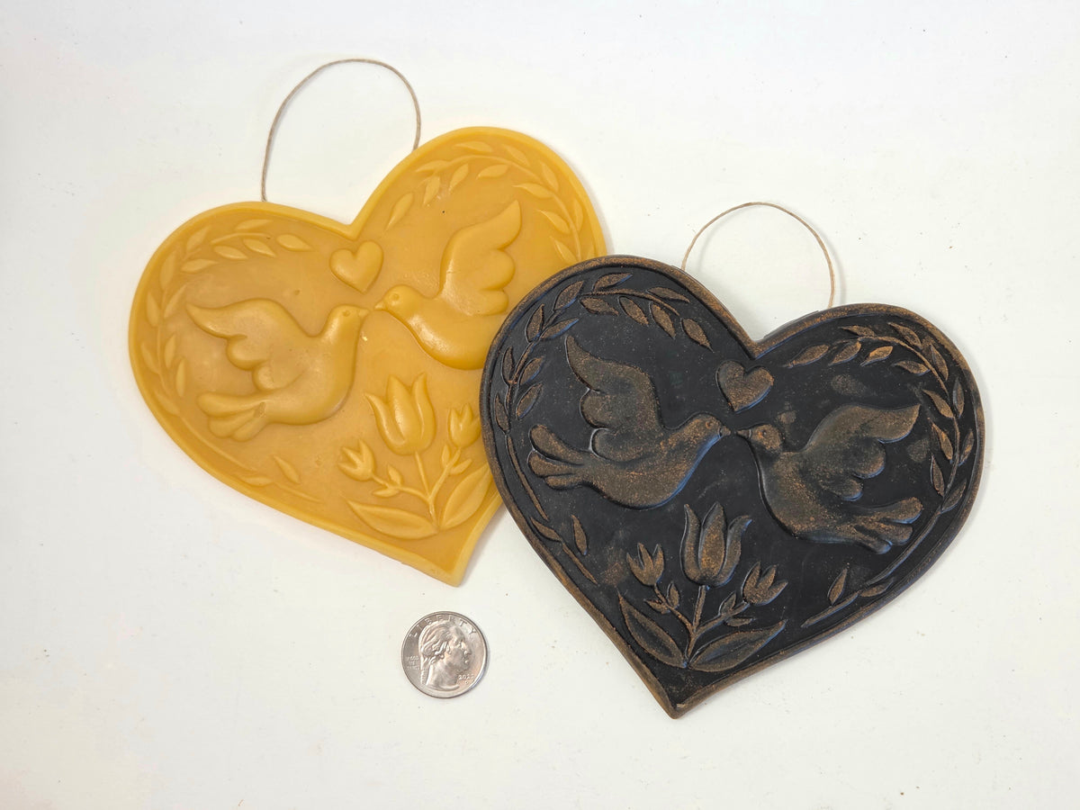 Tulip and Doves Heart | Beeswax Ornament