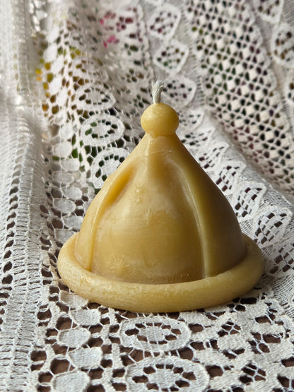 Santa Hat | Christmas Beeswax Candle