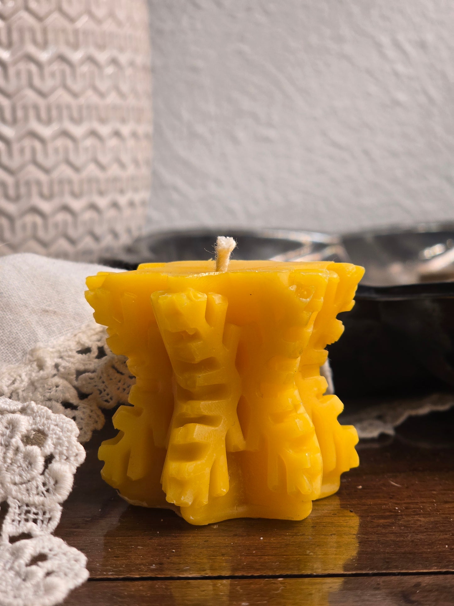 Sparkle Snowflake Votive | Beeswax Candle