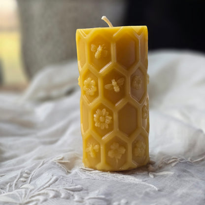 Hive Haven Pillar | Beeswax Candle