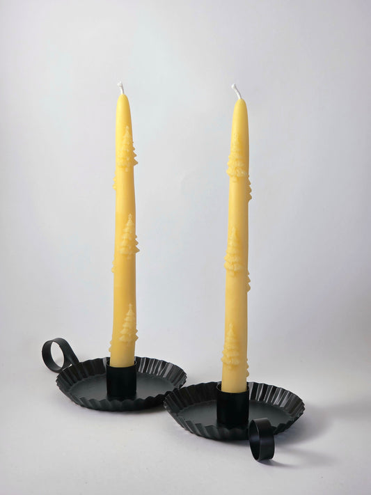Christmas Trees Tapers - Set of 2 | Beeswax Candles