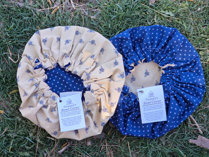 Navy Bee Bowl Cover | Reversible 100% Cotton