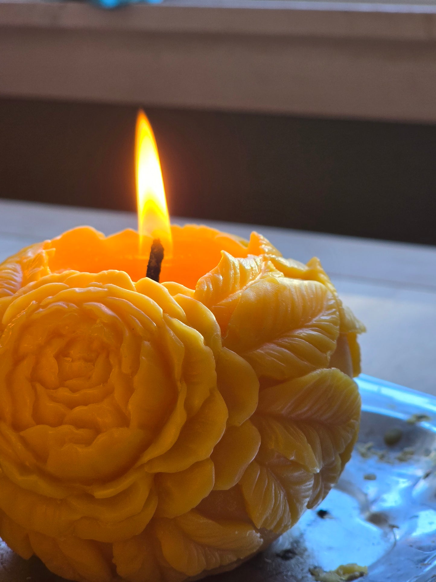 David's Rose | Floral Beeswax Candle