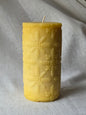 Embossed Snowflakes Pillar | Beeswax Candle