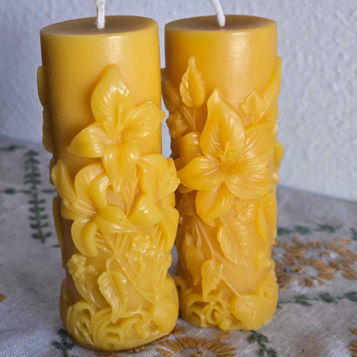 Consider the Lilies Pillar | Beeswax Candle