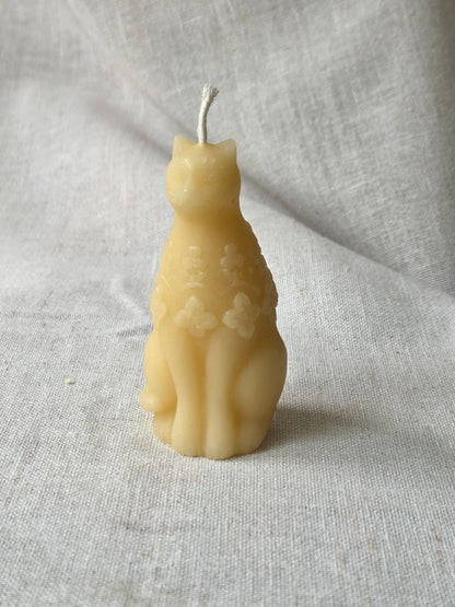 Floral Cat | Beeswax Candle