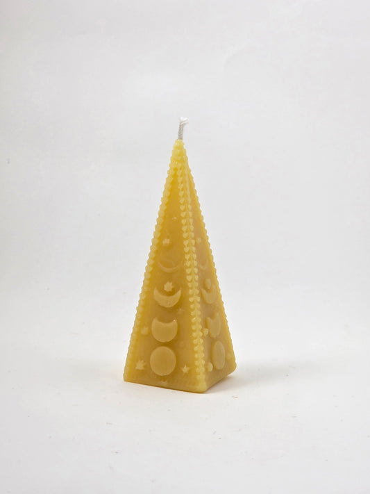 Moon Phase Pyramid | Beeswax Candle