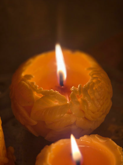 David's Rose | Floral Beeswax Candle