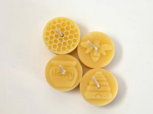 Bee Lights - Set of 4 | Beeswax Tea Light Candles