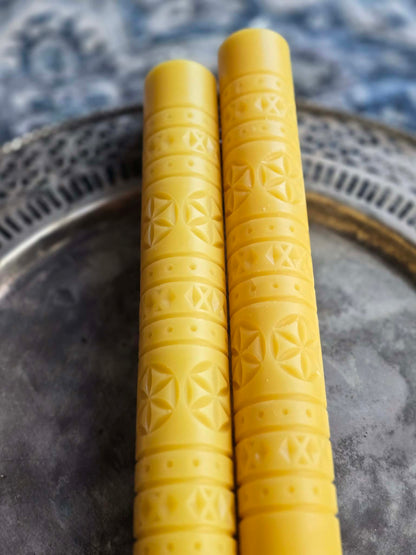 Faceted Friendship Pillar | Beeswax Candle