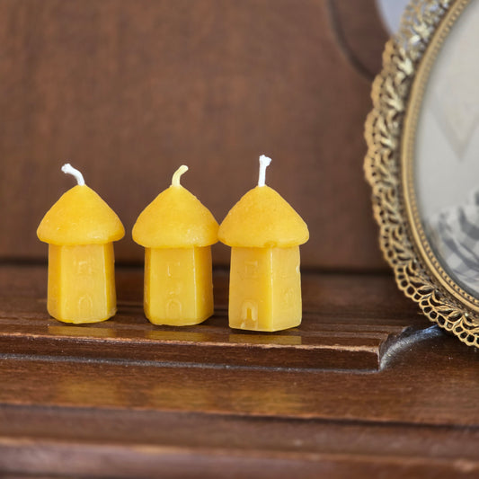 Little Houses, Set of 3 | Tiny Beeswax Candle
