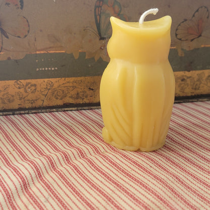 Horned Owl Beeswax Candle