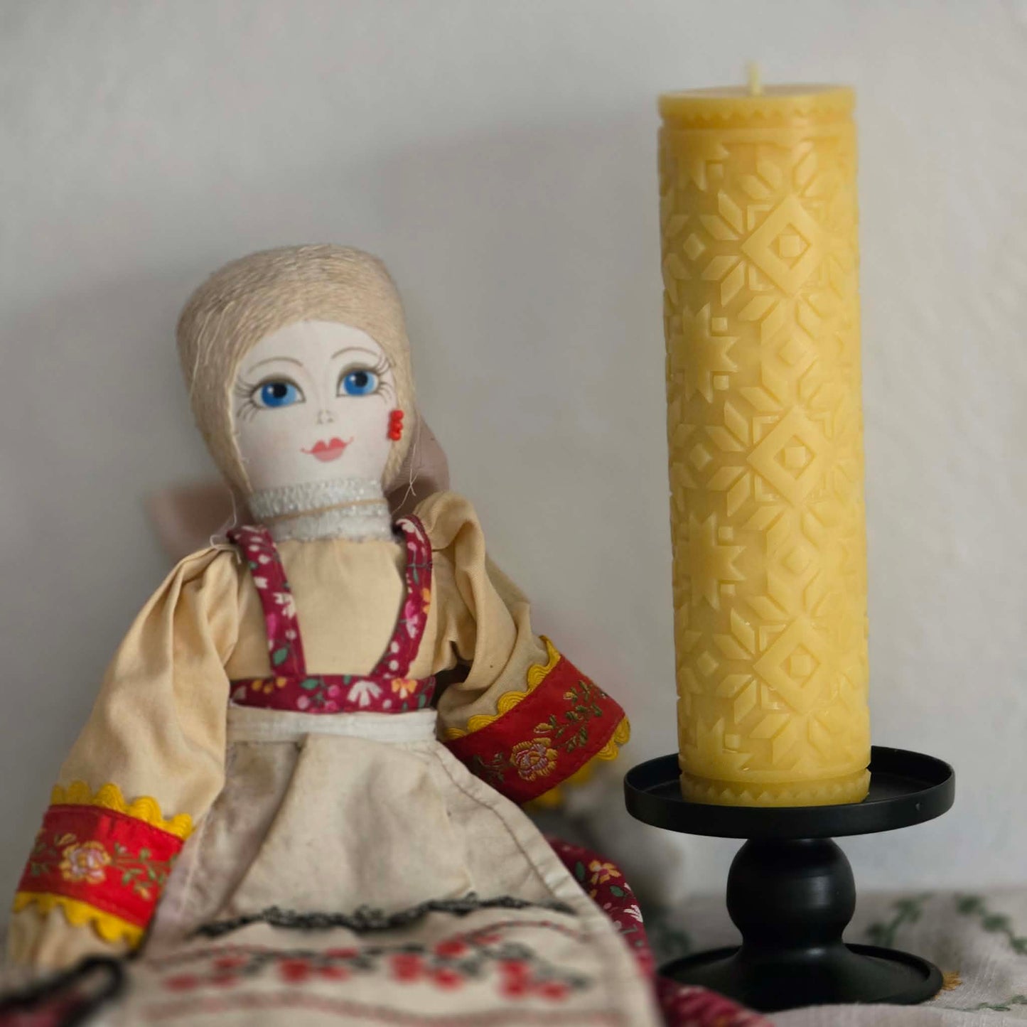 Forever Family Block Pillar | Beeswax Candle