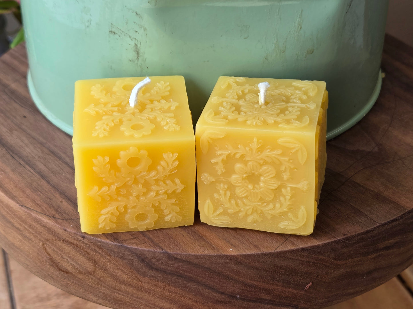 Best Friend Cube Votive Pair | Beeswax Candles