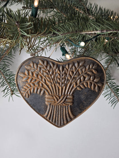 Winter Wheat Heart | Beeswax Ornament