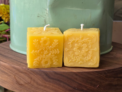 Best Friend Cube Votive Pair | Beeswax Candles