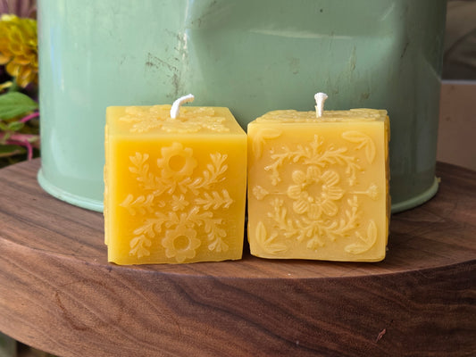 Best Friend Cube Votive Pair | Beeswax Candles