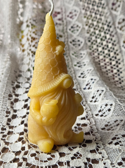 Beekeeper Gnome | Beeswax Candle