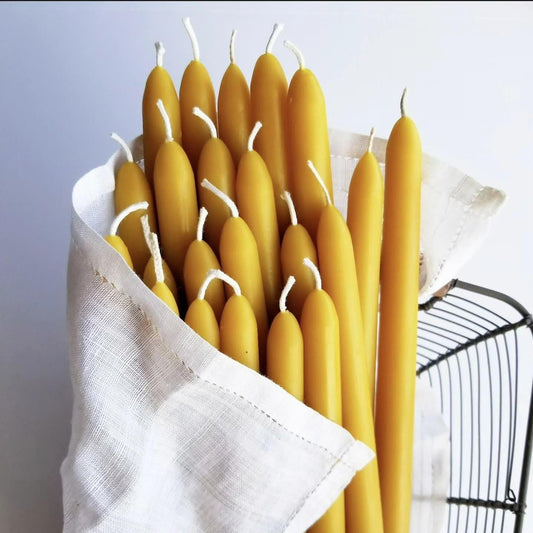 12" Traditional Tapers | Beeswax Candles