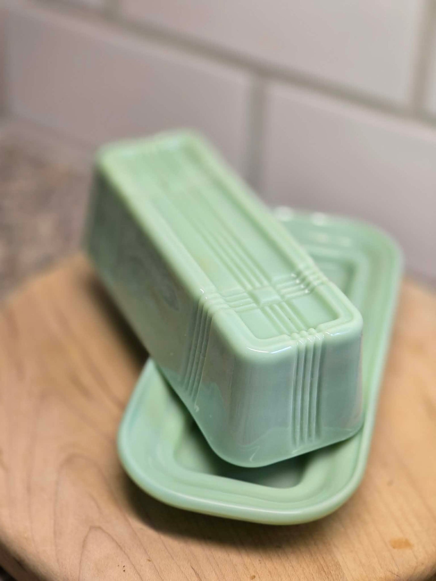 Jadeite Butter Dish