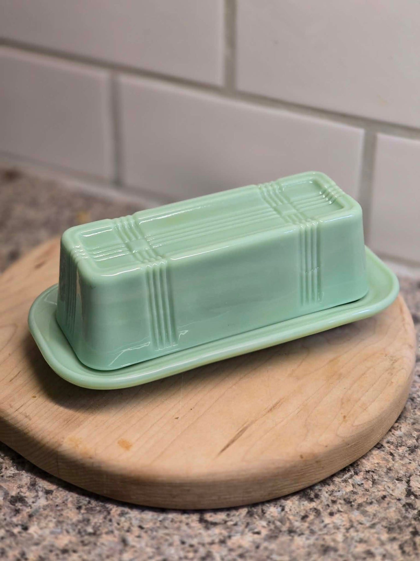 Jadeite Butter Dish