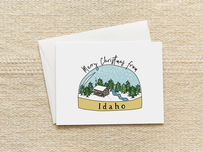 Idaho Snow Globe | Blank Inside Christmas Card