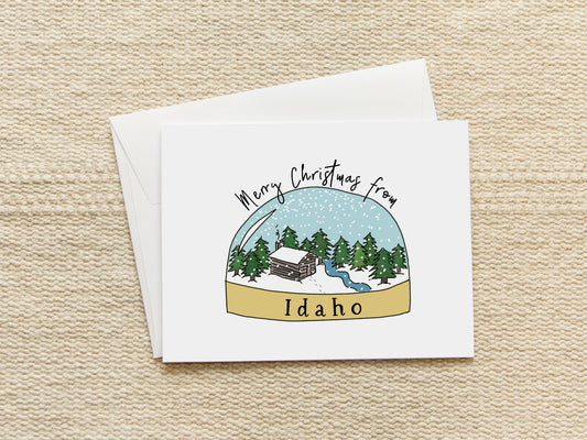 Idaho Snow Globe | Blank Inside Christmas Card