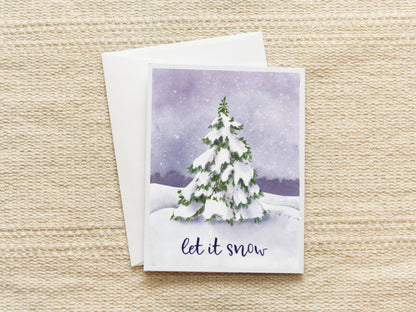 Let it Snow Tree | Blank Inside Christmas Card