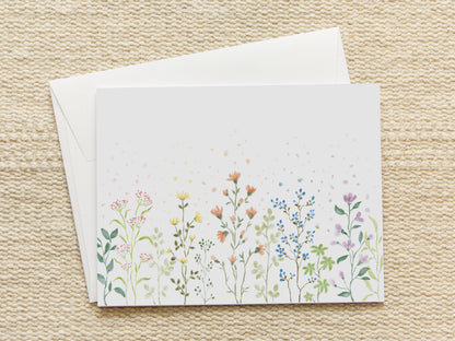 Watercolor Wildflowers | Blank Inside Note Card