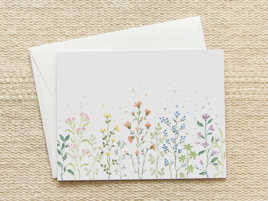 Watercolor Wildflowers | Blank Inside Note Card