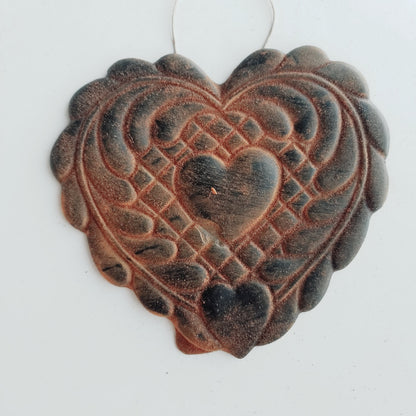 A Quilters Patient Heart - Antiqued Cinnamon Beeswax Ornament